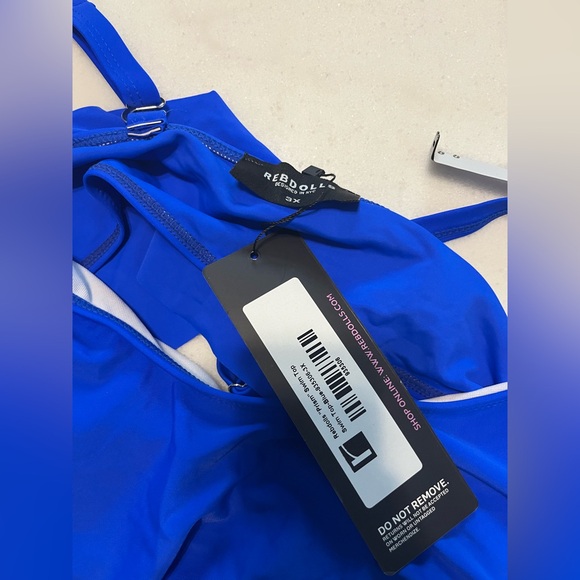 Rebdolls Vibrant Blue “prism” ruffle swim top - Picture 6 of 8